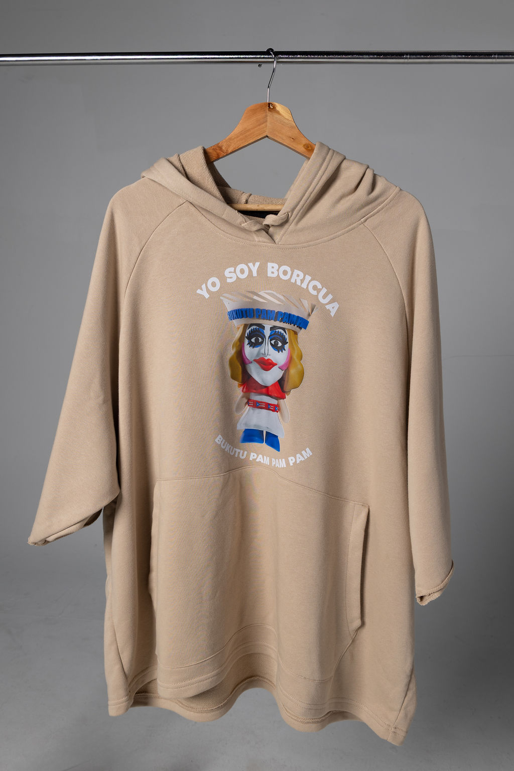 Hoodie Yo Soy Boricua 'Crema Manga Corta