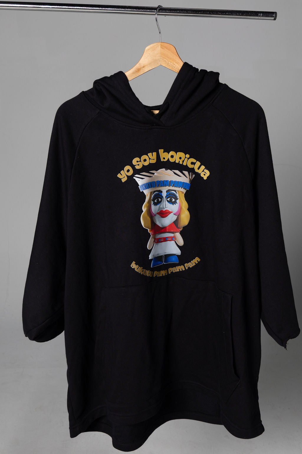 Hoodie Yo Soy Boricua 'Negro Manga Corta'